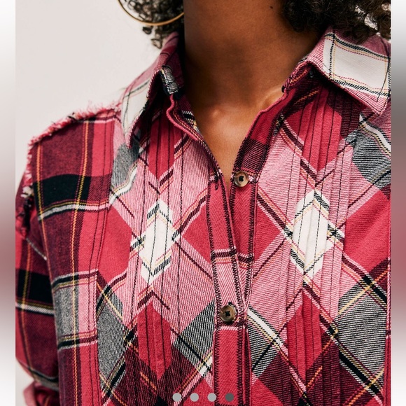 Free People Layla Plaid Top - Picture 4 of 5